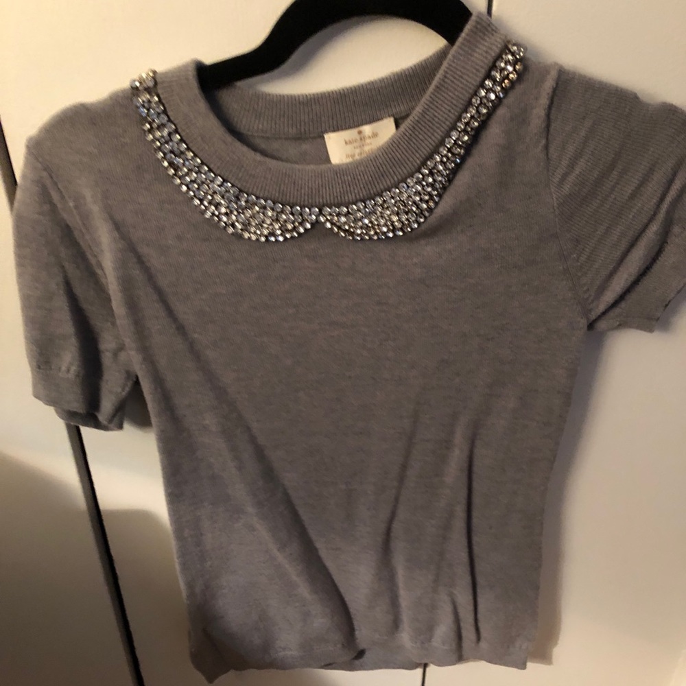 Kate spade grey sweater Peter Pan collar xs